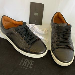 FRYE Black Croc Texture Sneaker - Size 6